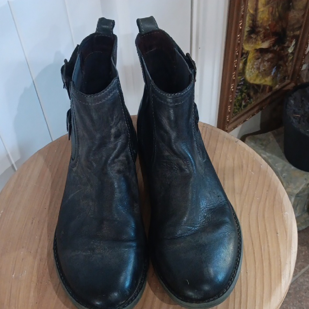 ROAN by Bed Stu Cynan Men's Leather Moto Chelsea Boots [10.5] [Charcoal]